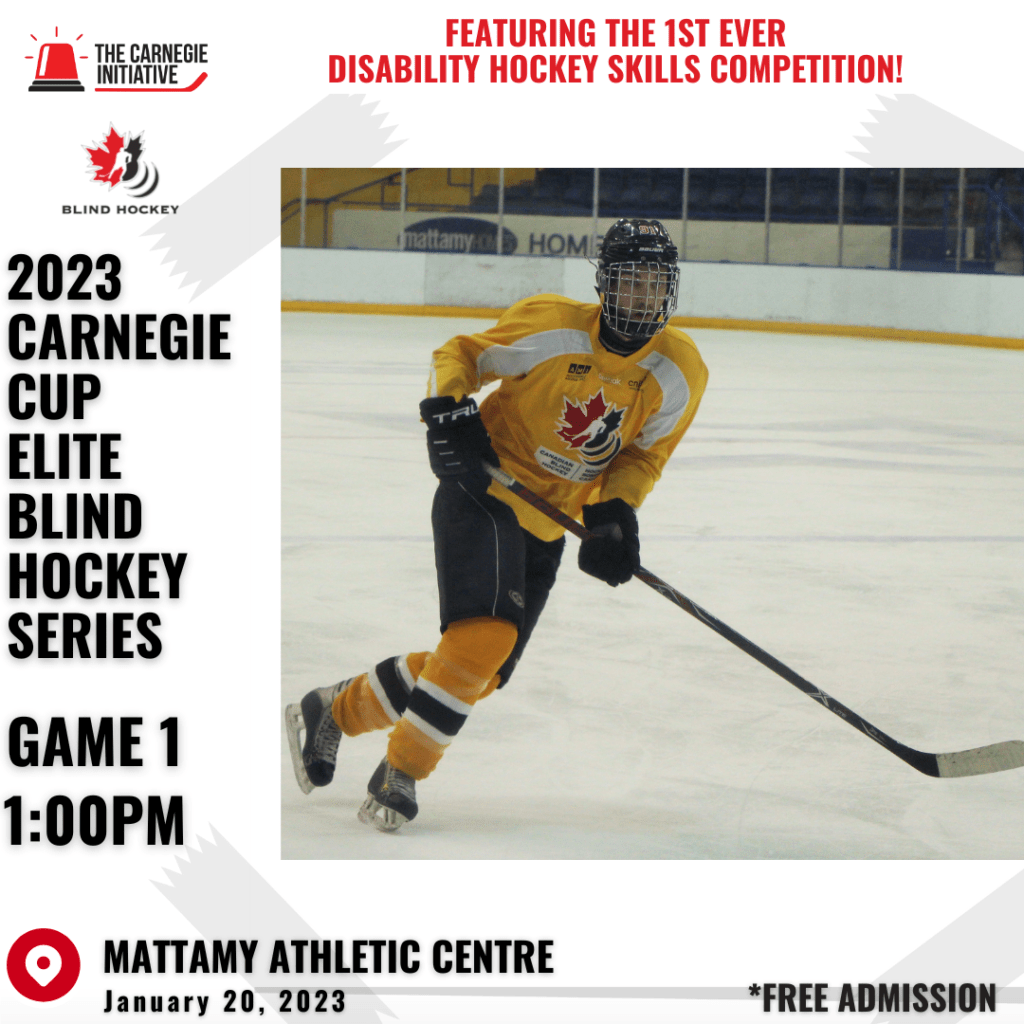 2023 carnegie cup elite blind hockey series jan 20 1:00pm Mattamy athletic center 