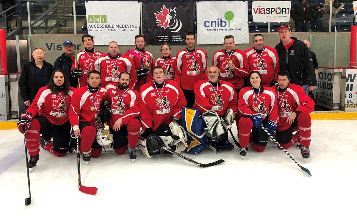 2018 Western Regional Blind Hockey Champions Team Canucks