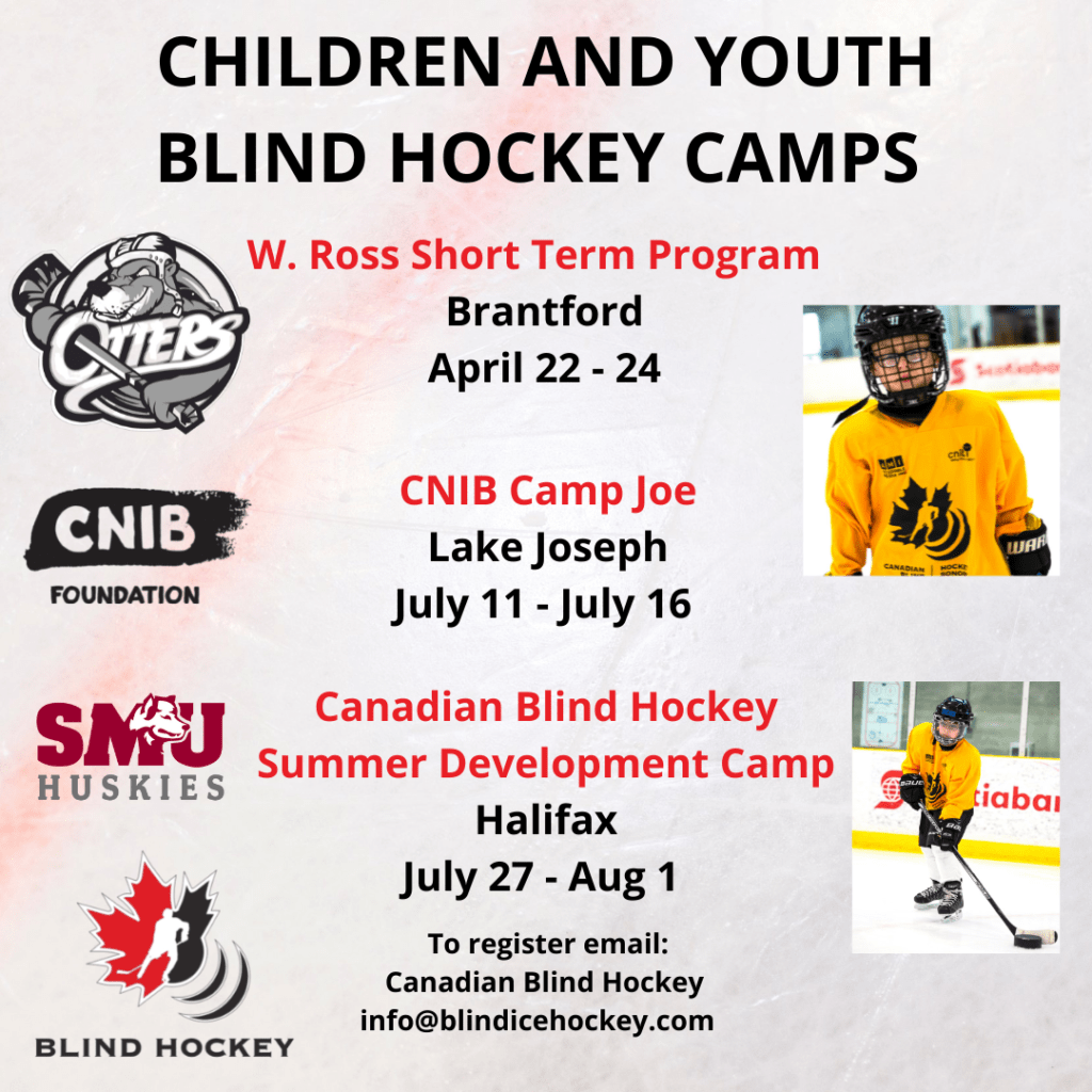 Children and youth blind hockey camps 