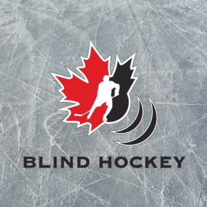 Canadian Blind Hockey logo on ice