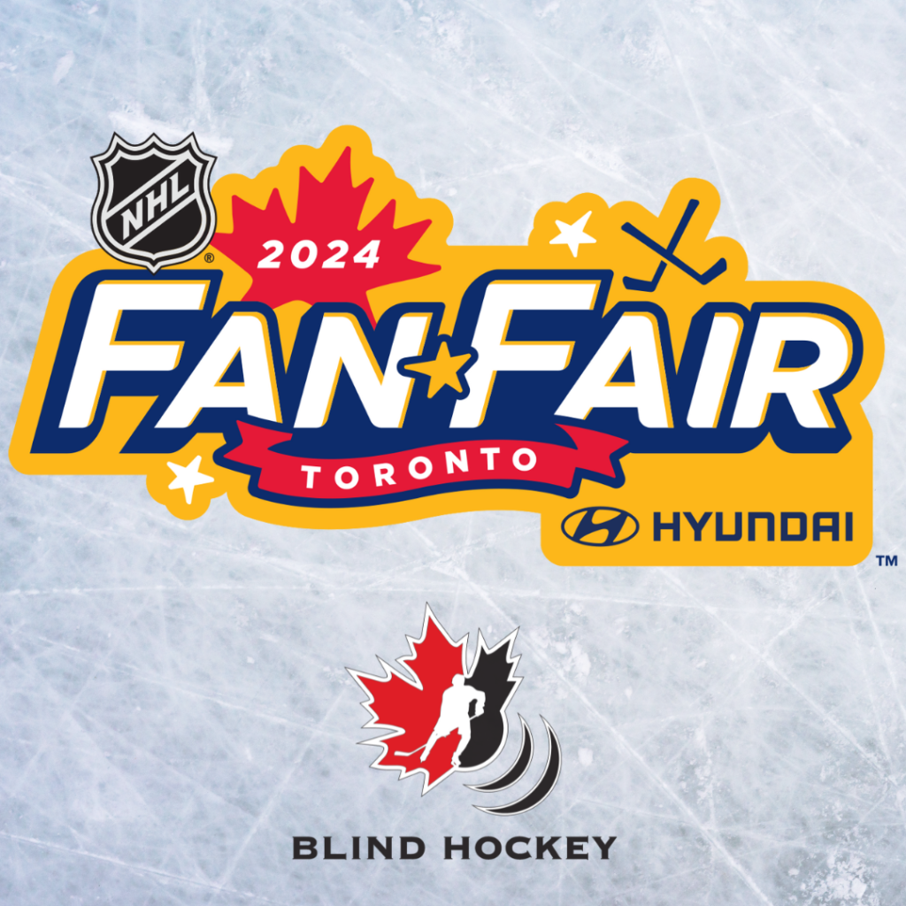 NHL Fan Fair logo with Canadian Blind Hockey's logo