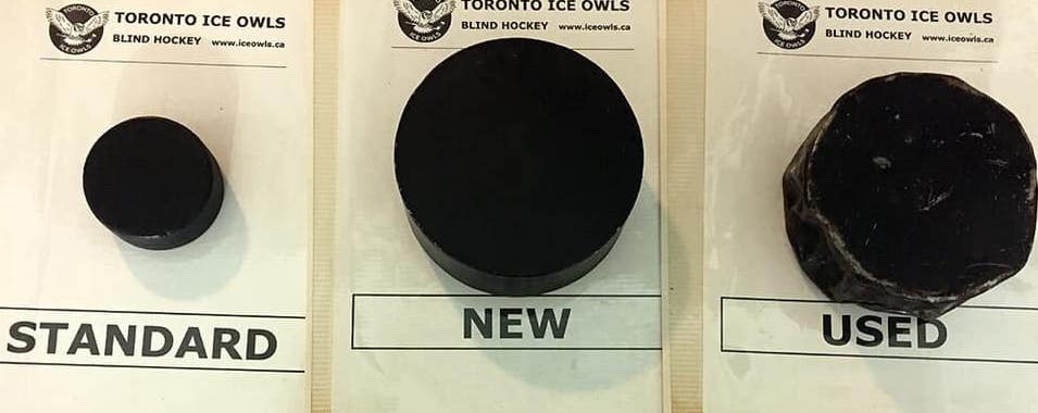 New User and Standard blind ice hockey puck