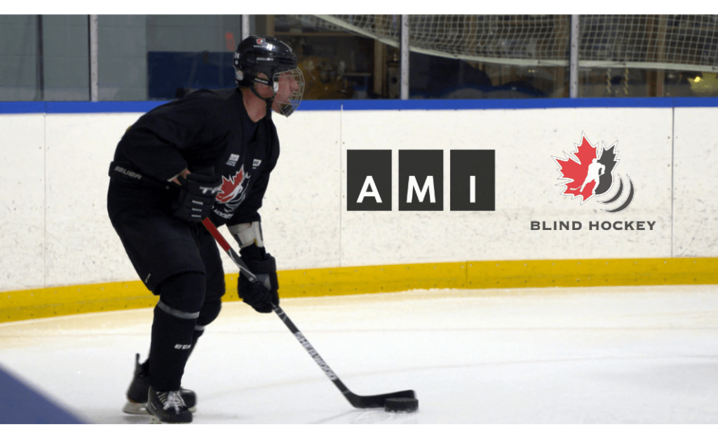 Canadian Blind Hockey Player