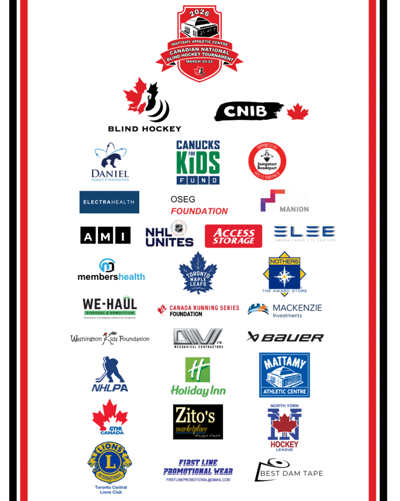logo design of all the canadian blind hockey sponsors for the tournament 